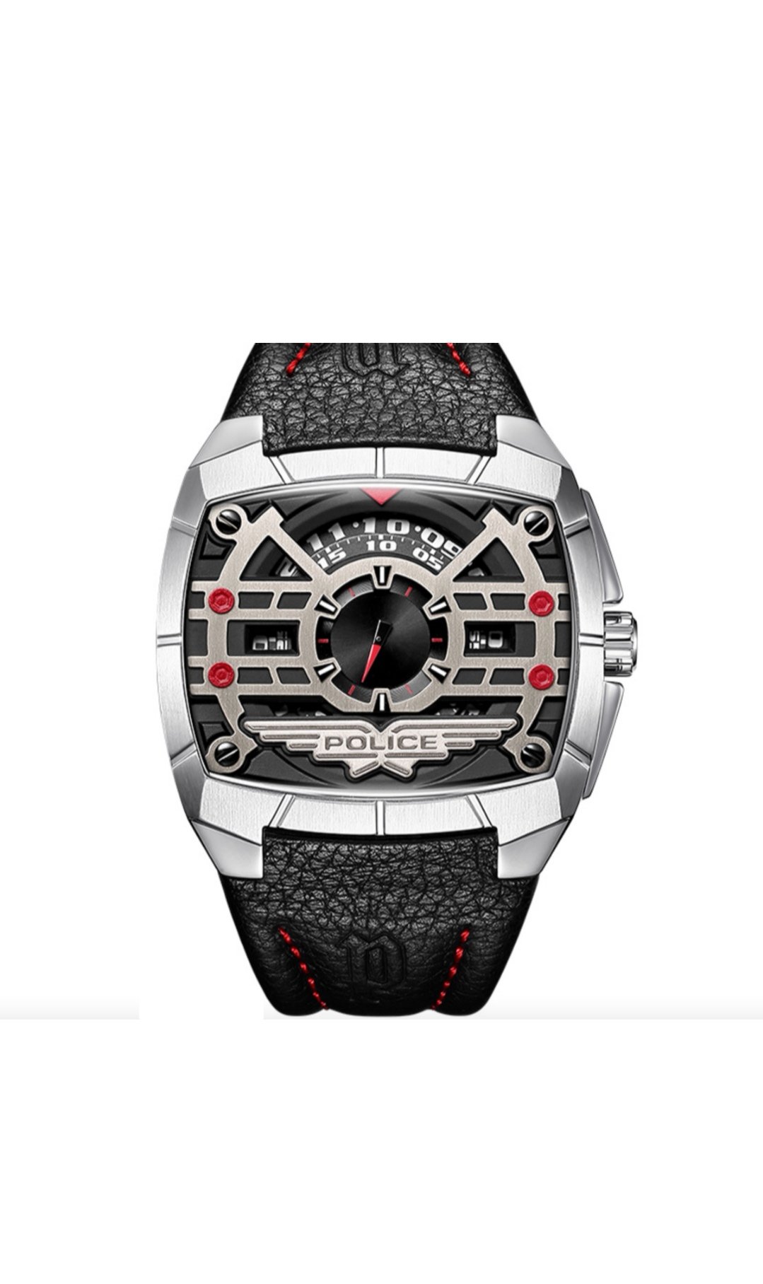 Police G Force Mens Black Leather Strap Watch - PL14796JS/02A