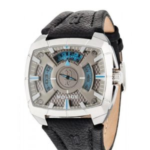 Police G Force Stainless Steel Black Leather Strap 47mm- PL14796JS61